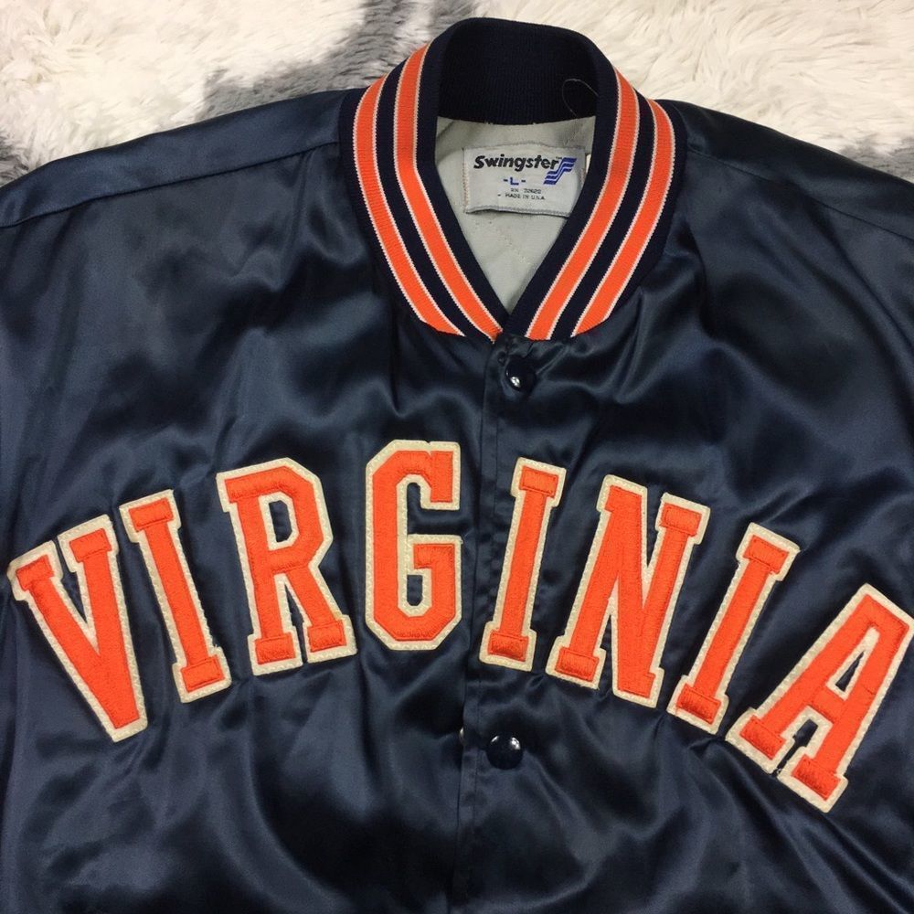 Men vintage swingster virginia cavaliers snap button jacket size L Pre-owned - Picture 4 of 9